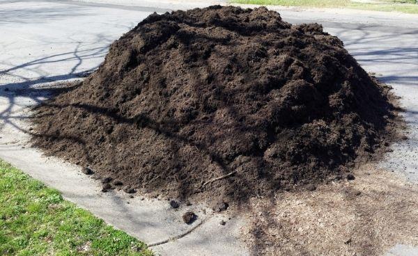 A pile of mulch that has been delivered by Black Brook Lawn & Landscaping