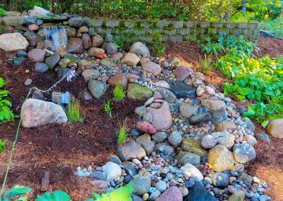 A pondless waterfall being built