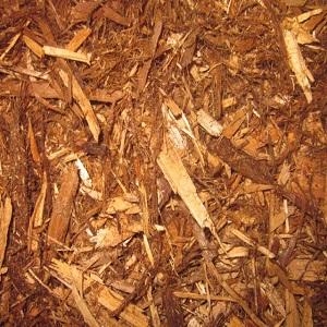 An example of western red cedar mulch